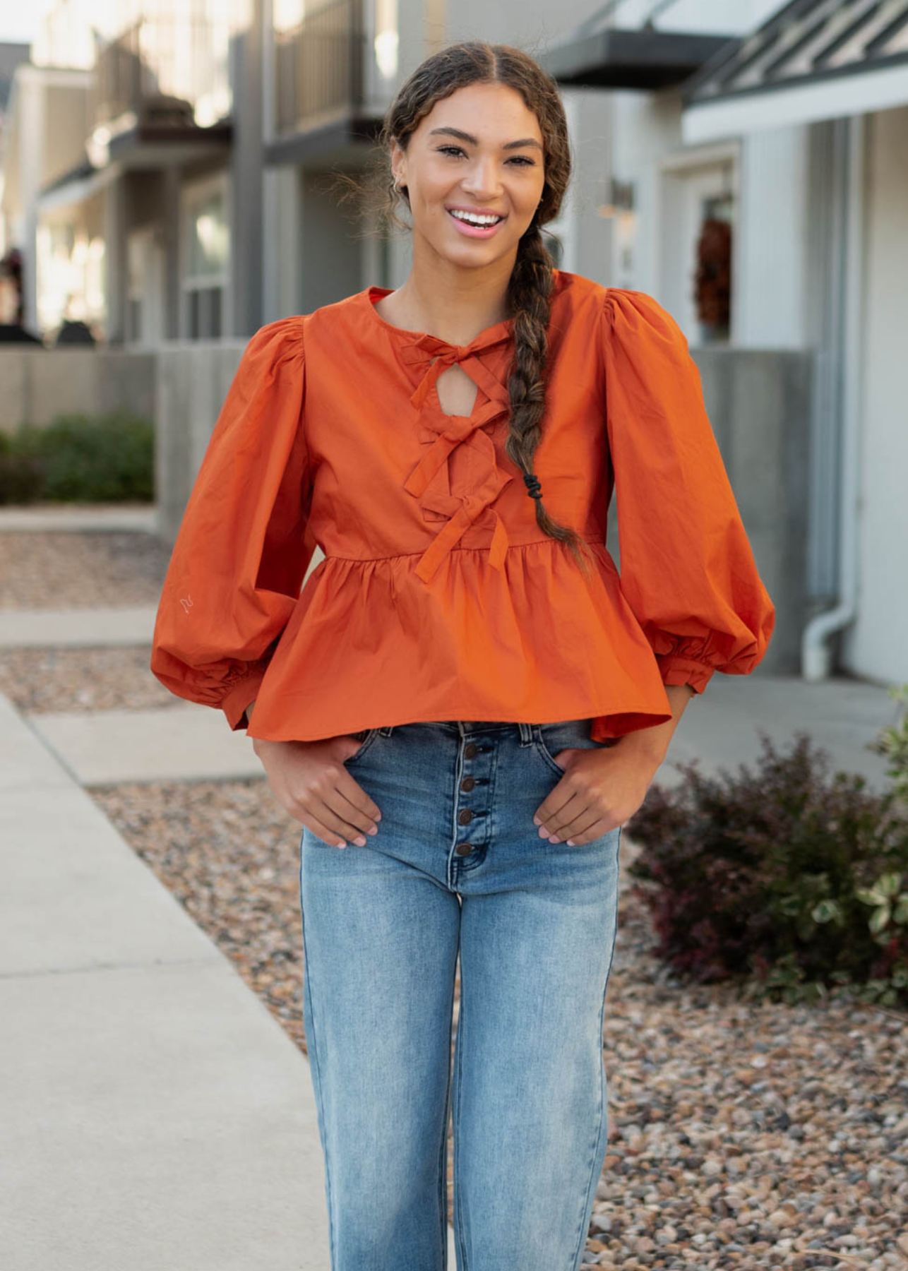 Madalyn Pumpkin Bow Top