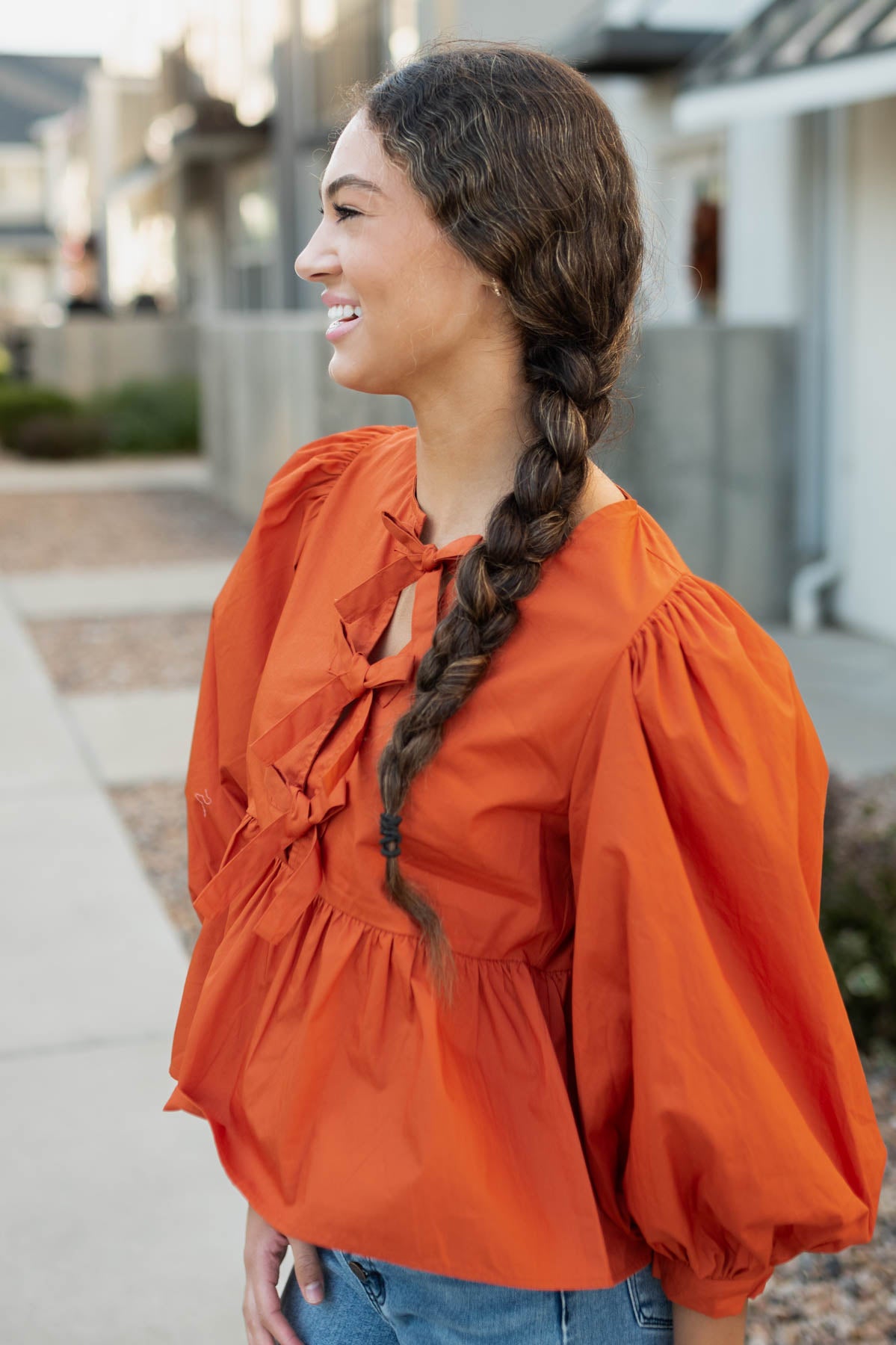 Madalyn Pumpkin Bow Top