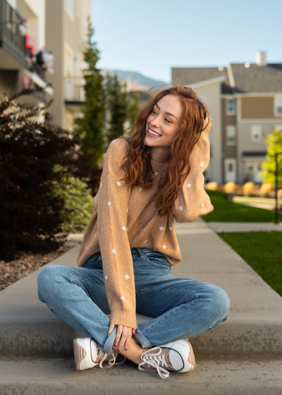 Long sleeve camel sweater