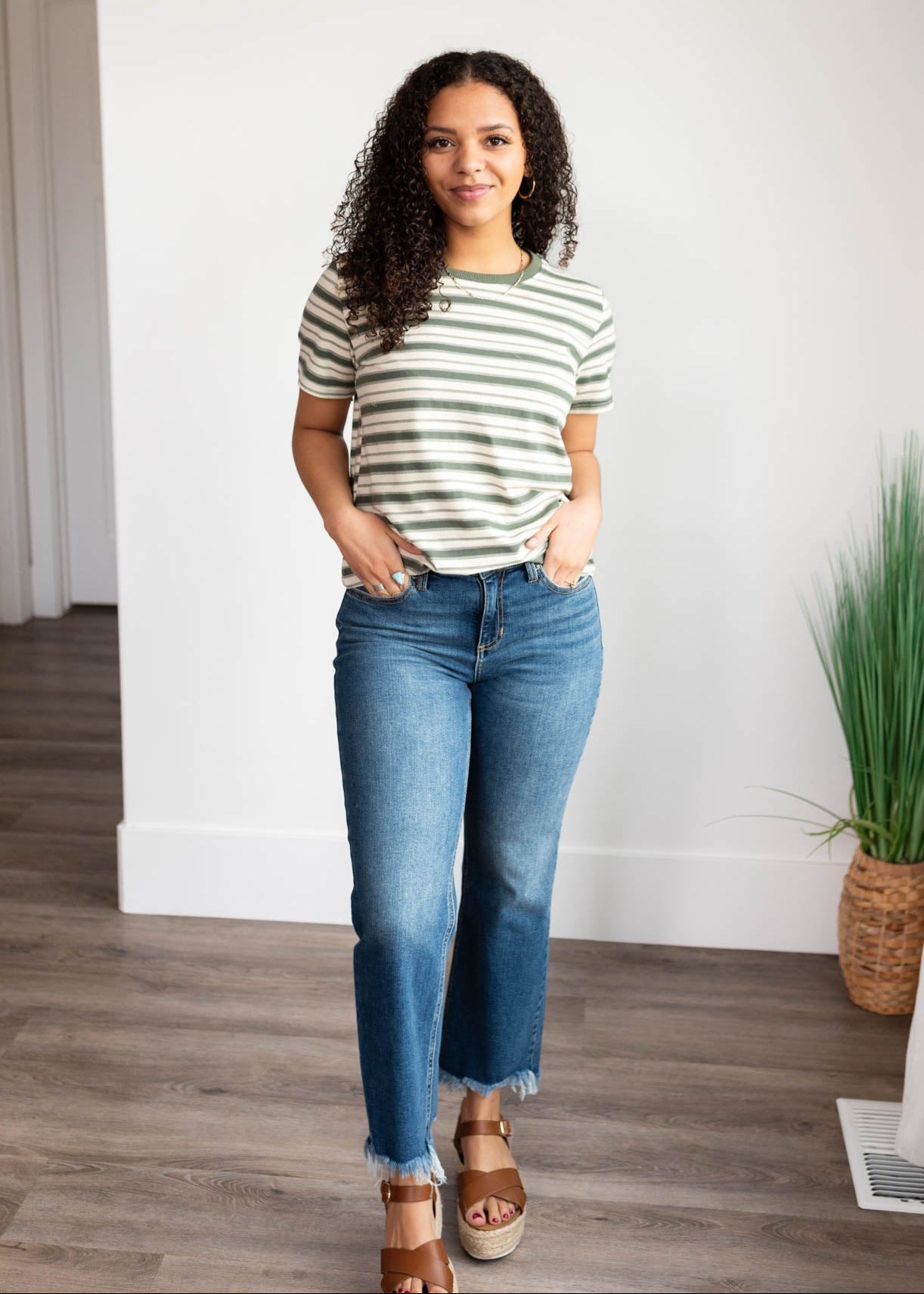 Small jade stripe top