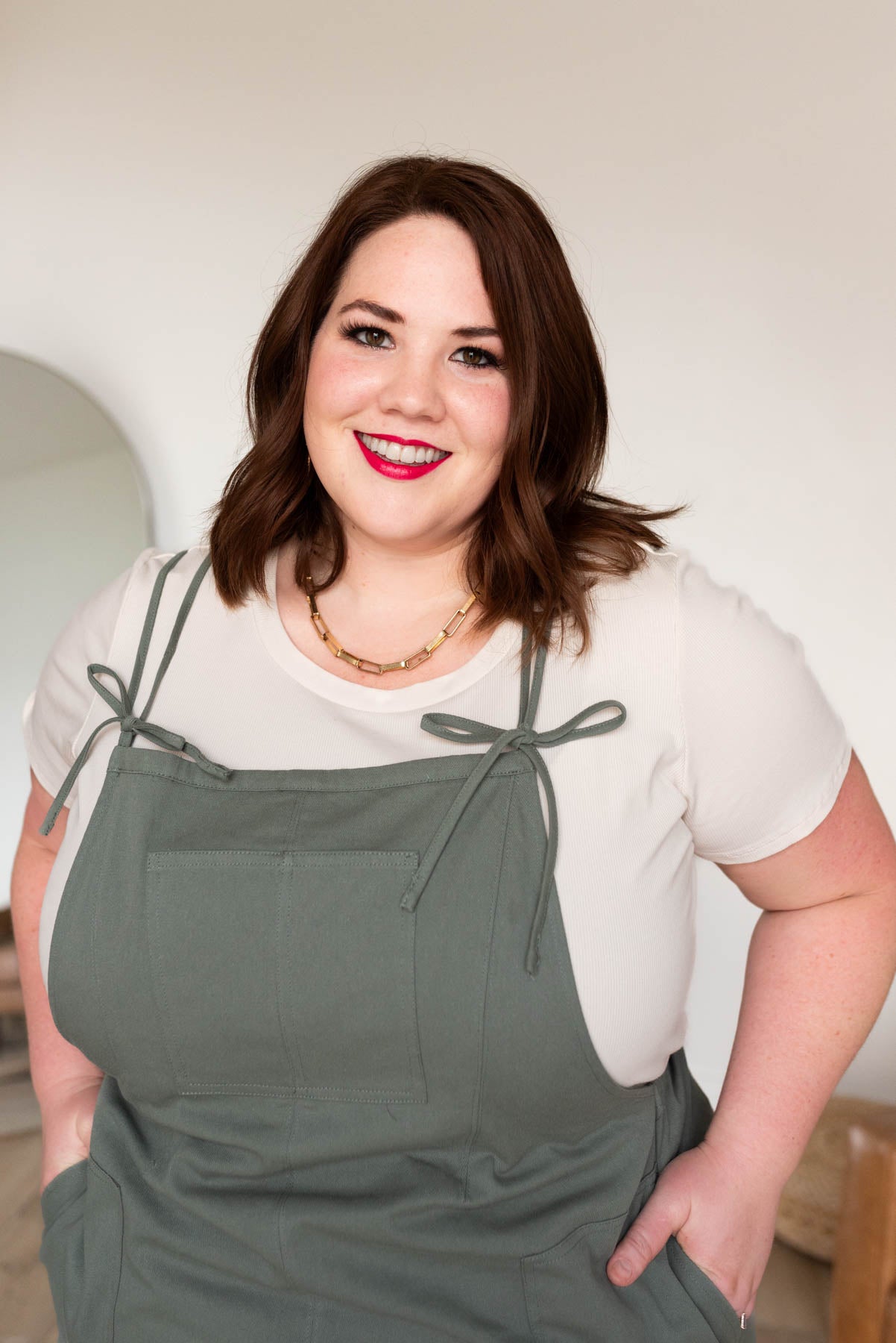 Plus size olive jumper dress