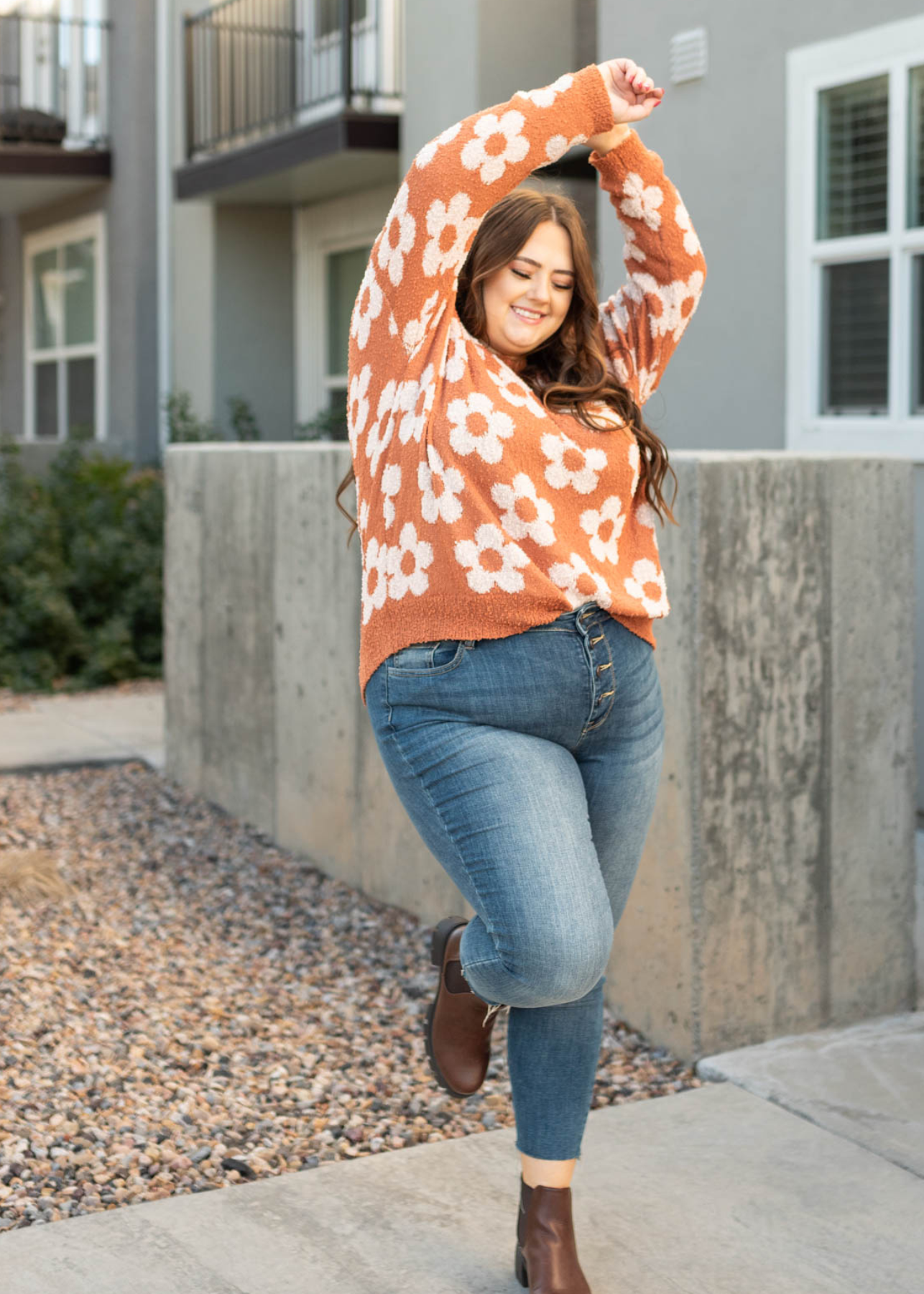 Plus size caramel sweater