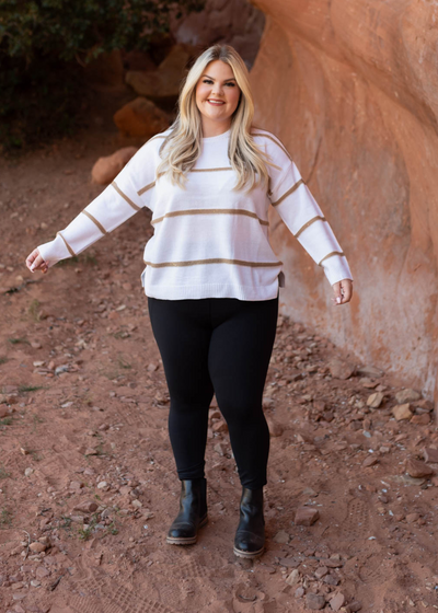 Plus size white sweater