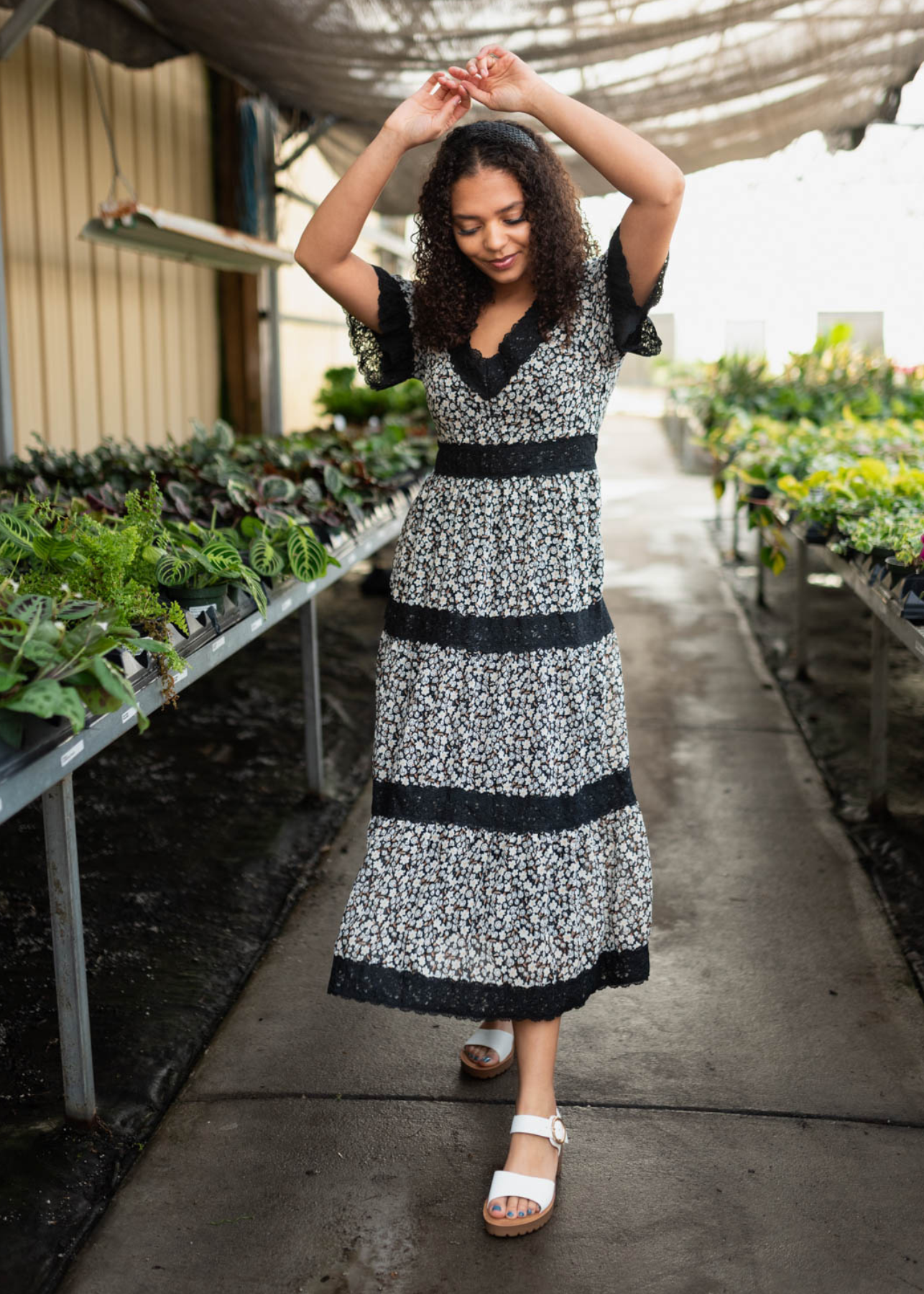 Black floral dress