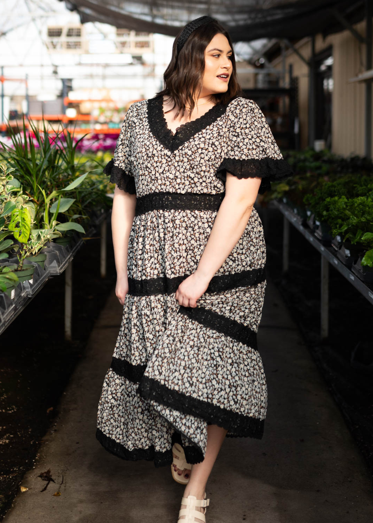 Black floral dress