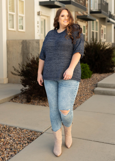 Plus size navy top