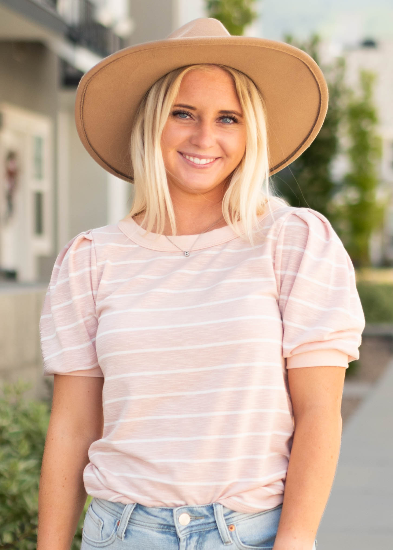 Pink stripe top