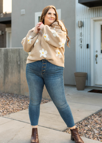 Plus size beige sweater