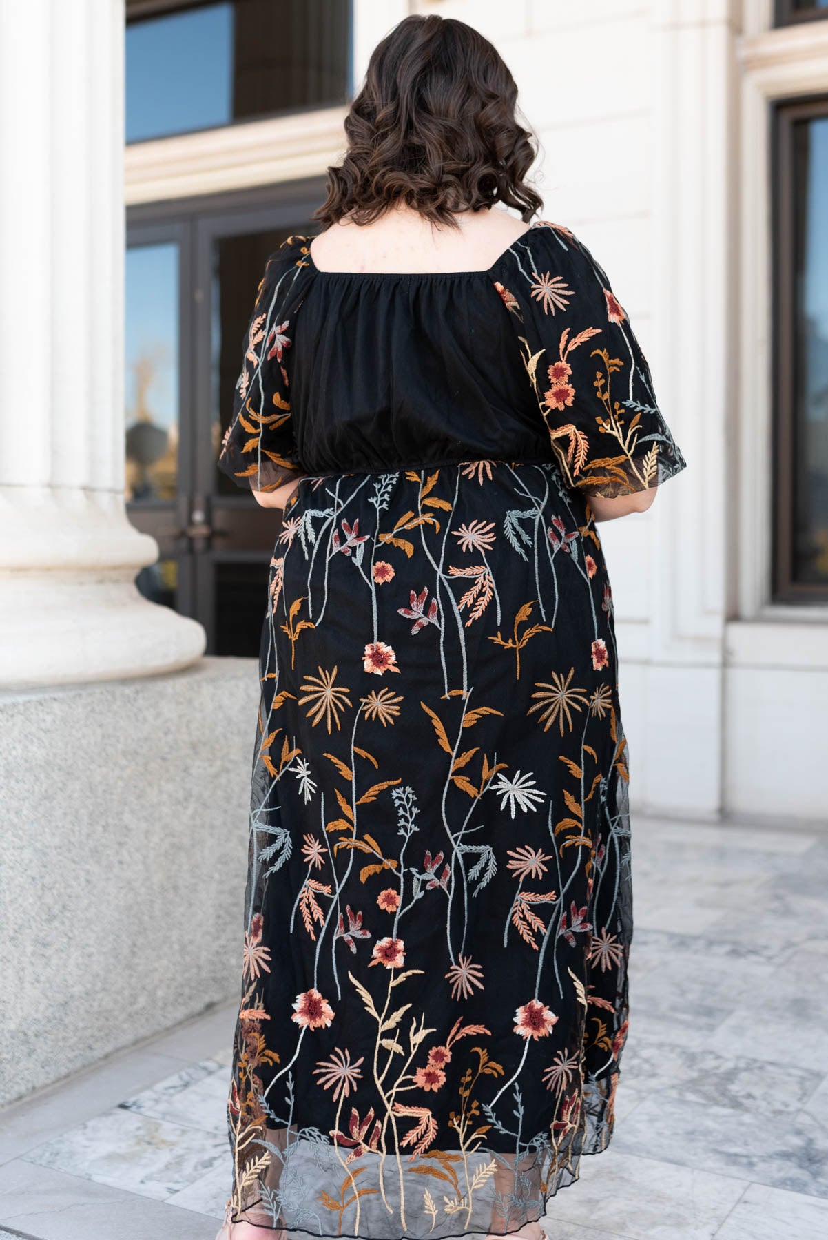 Nicola Black Embroidered Dress