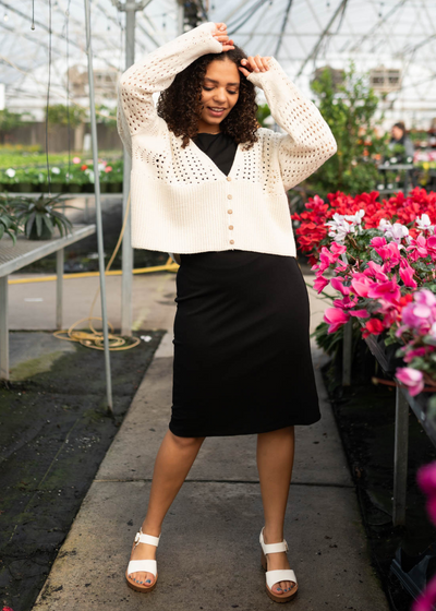 Ivory knitted cardigan