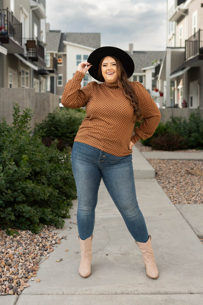 Long sleeve plus size brown turtleneck