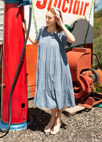 Navy tiered dress