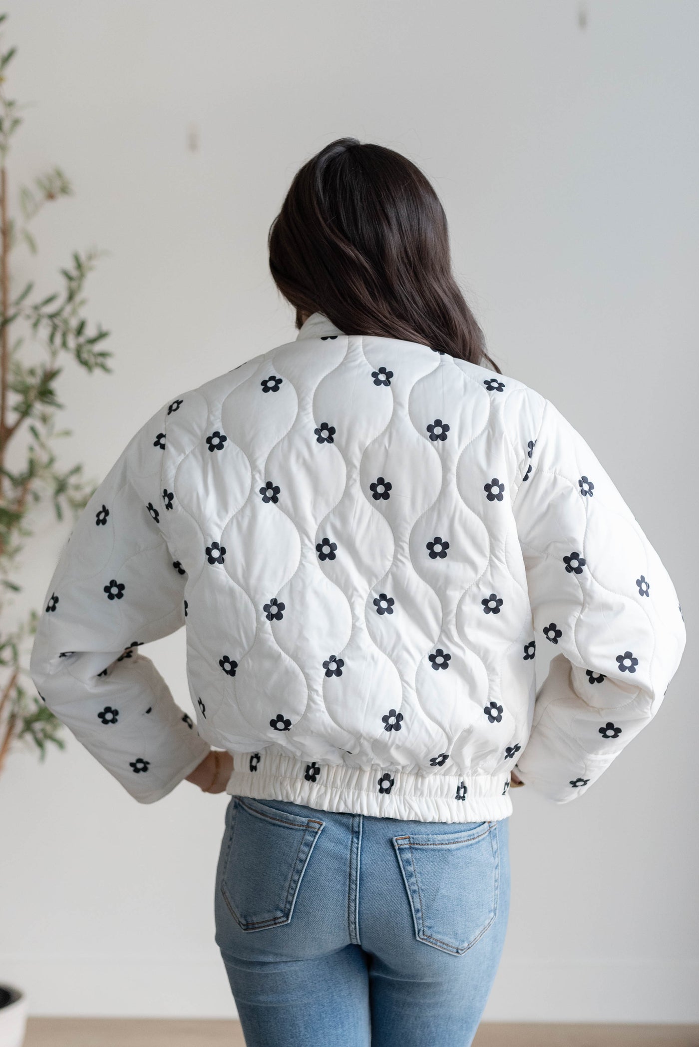 Raylie Ivory Flower Puffer Jacket