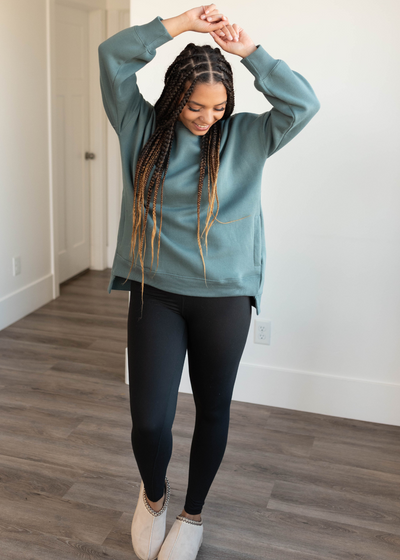 Jade pocketed sweater with longer back