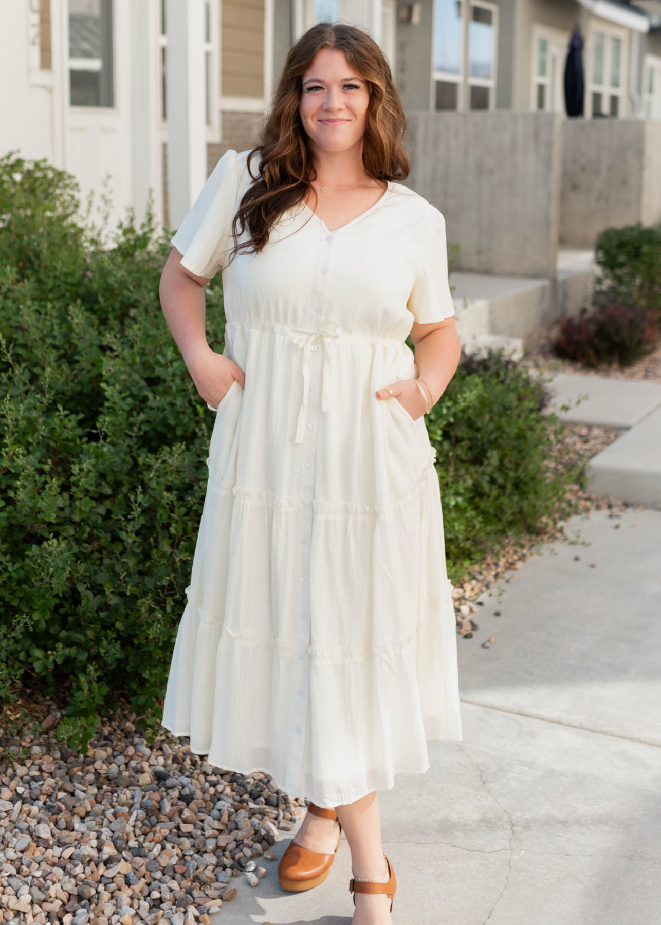 Rebekah Cream Button Down Dress