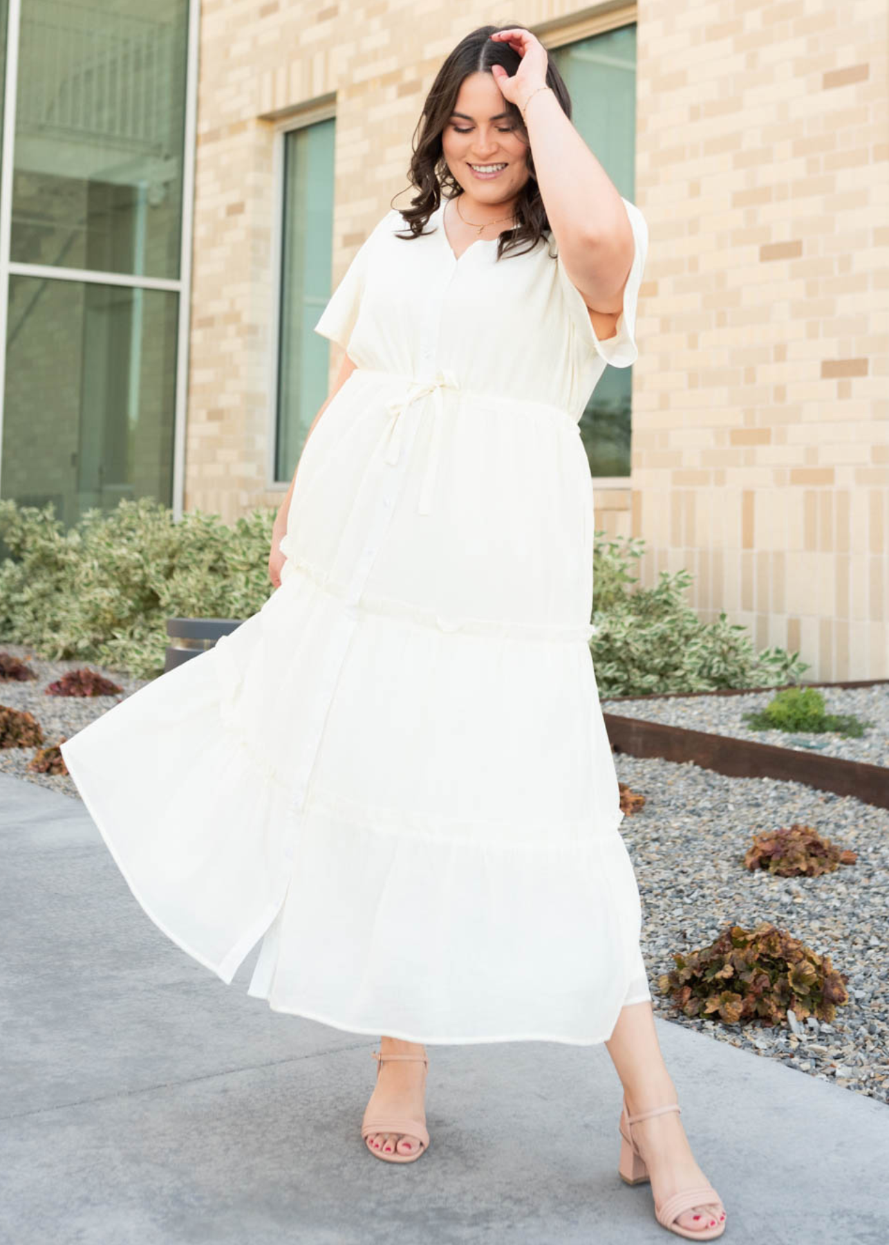 Rebekah Cream Button Down Dress