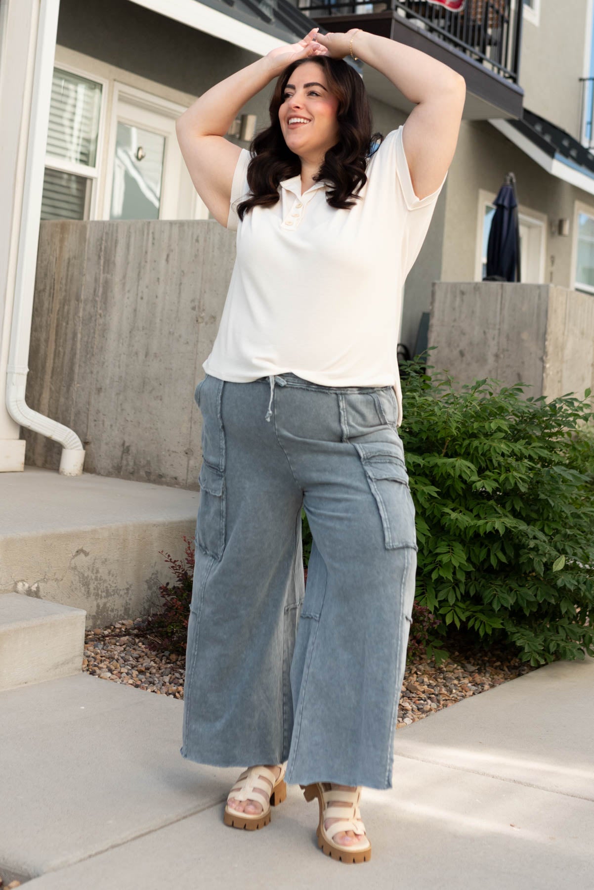 Remie Faded Blue Wide Leg Pants