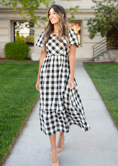 Black gingham dress