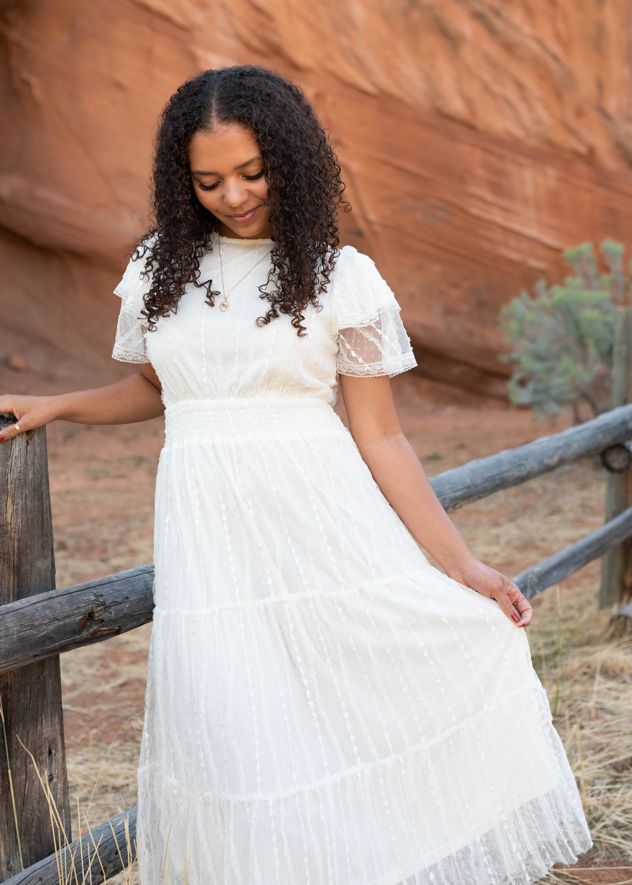 Sarah Cream Lace Dress