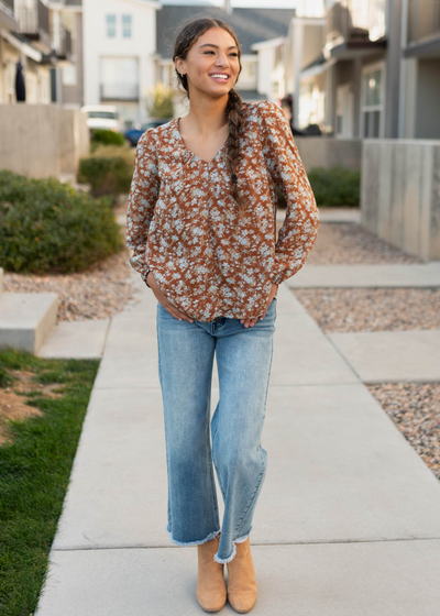 Saria Blue Floral Blouse