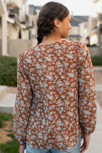 Saria Blue Floral Blouse