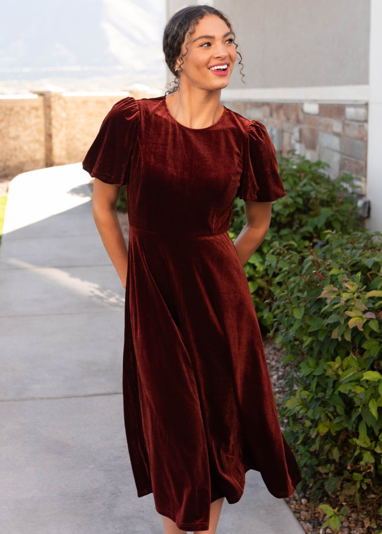 Serenity Copper Velvet Dress