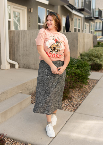 Stright black floral skirt