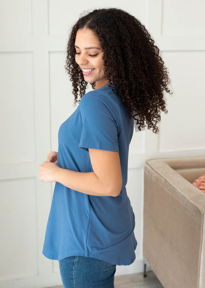 The Classic Blue V-Neck Top