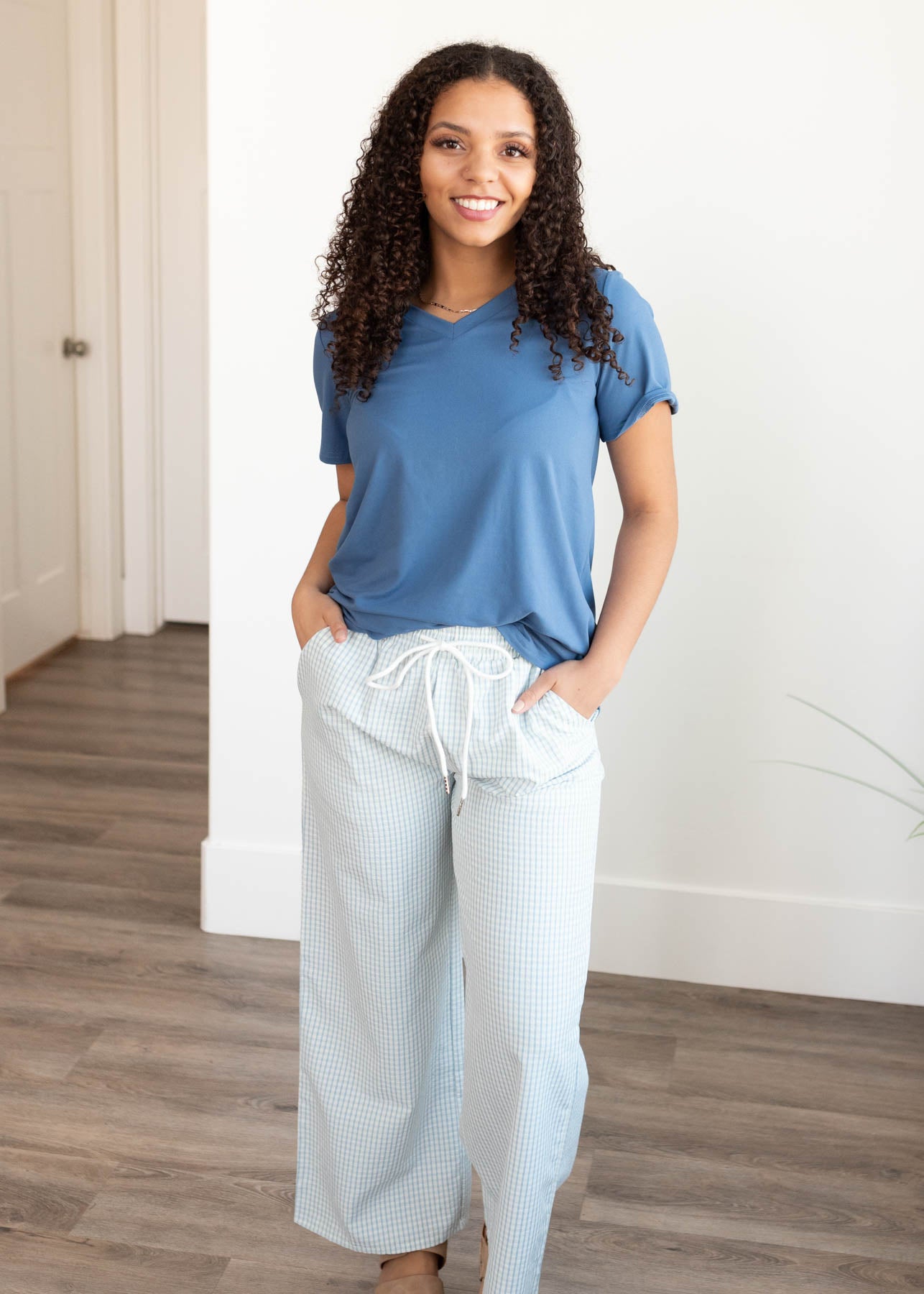 The Classic Blue V-Neck Top