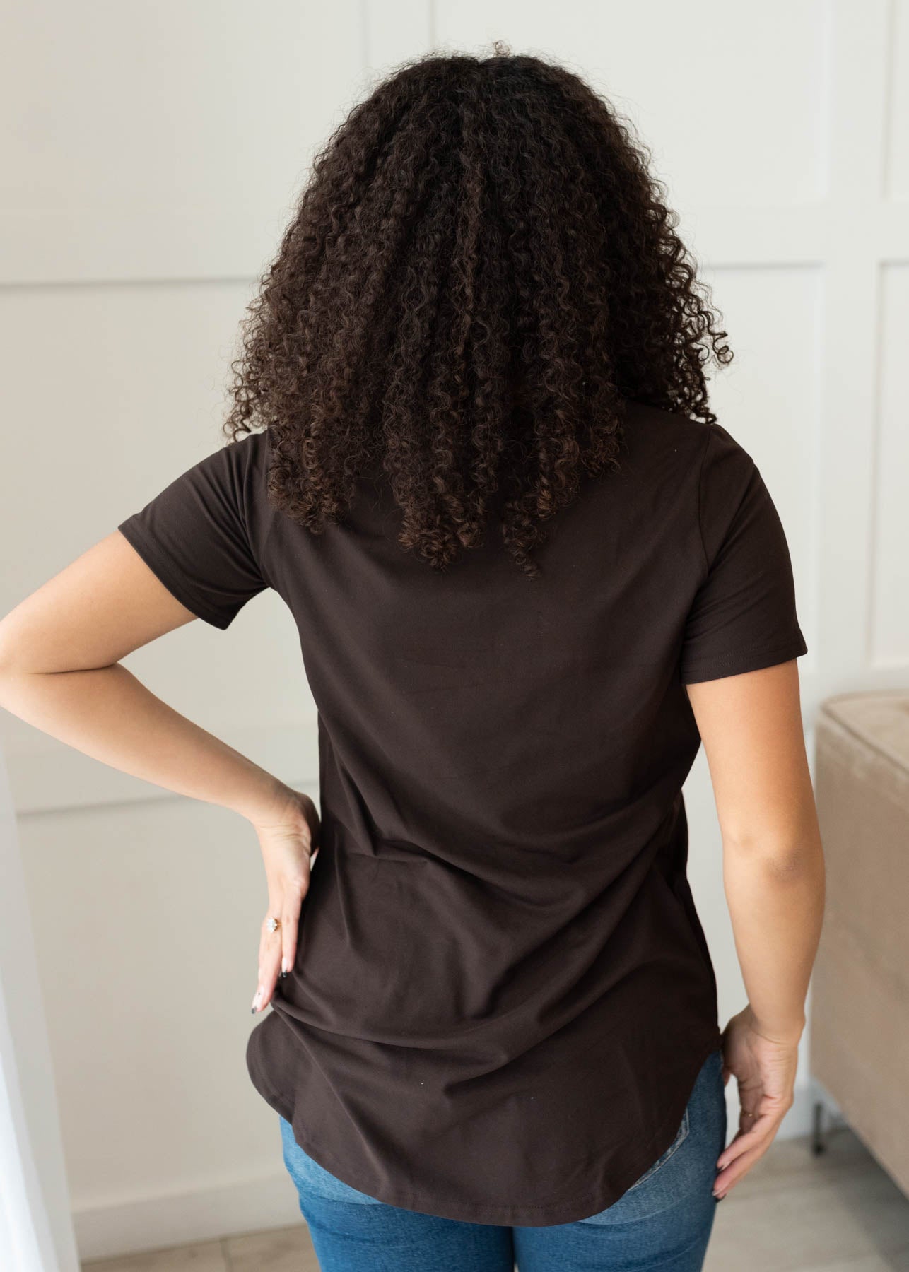 The Classic Brown V-Neck Top