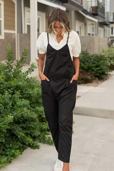 Black jumpsuit with pockets