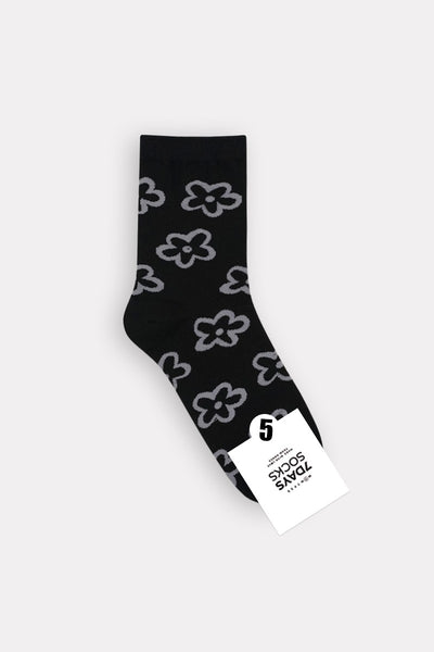 Missy Black Flower Socks