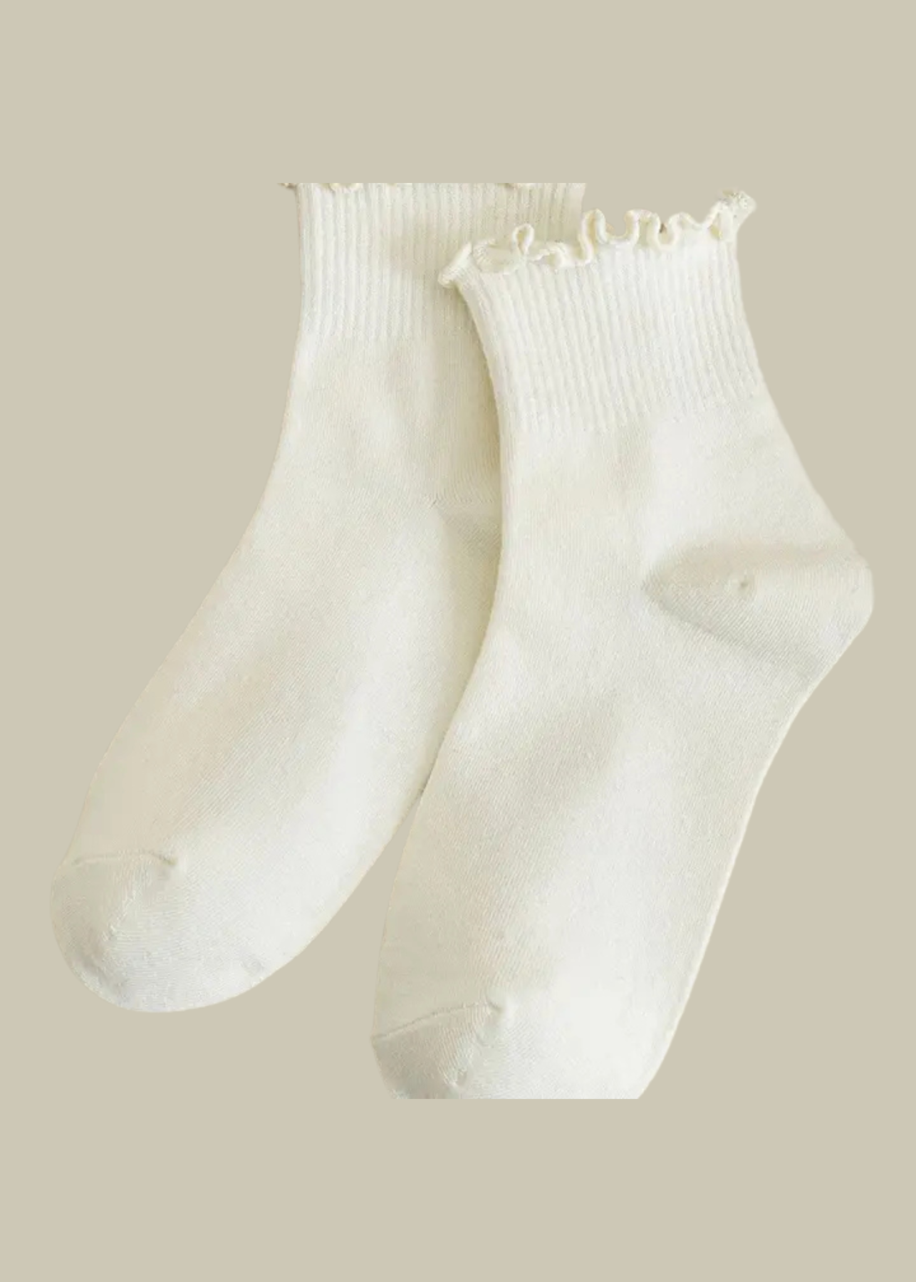 Journee Cream Ruffle Socks