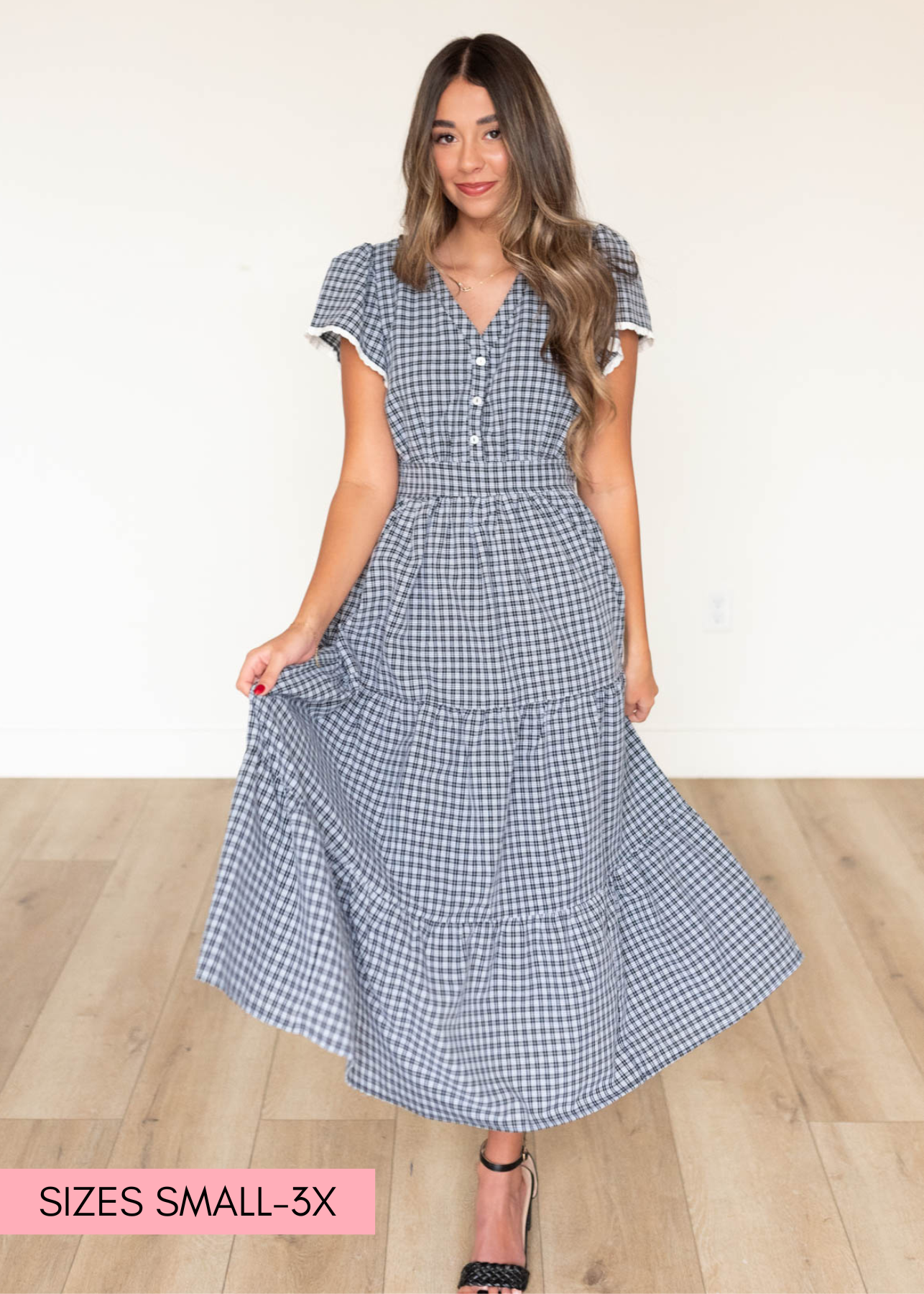 Maddison Black Plaid Dress