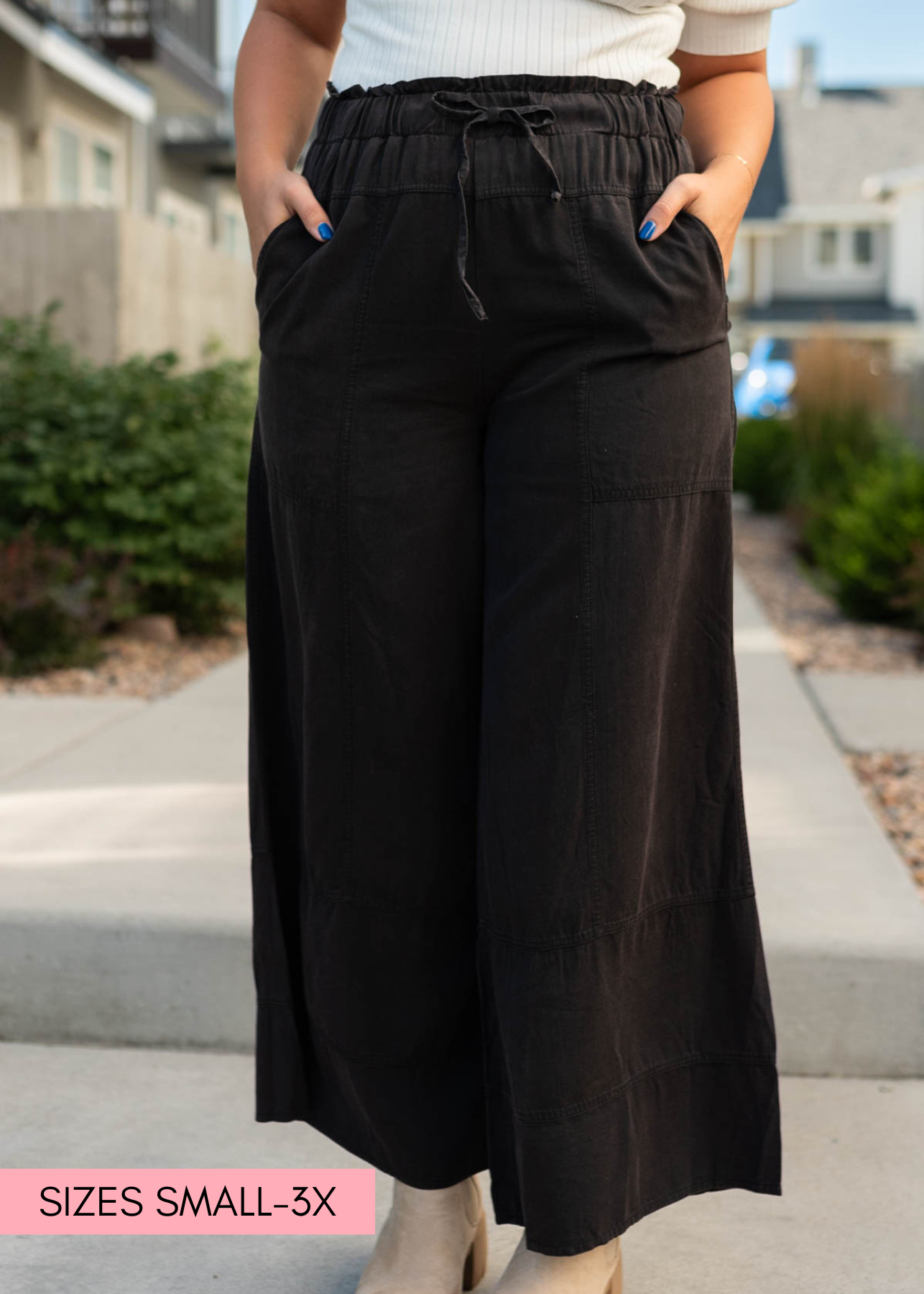 Wide leg black pants