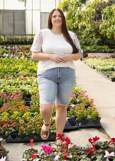 Plus size white top