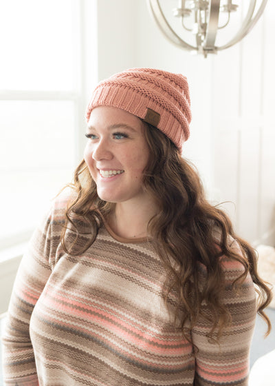 CC Beanie Thick Slouchy Knit Beanie