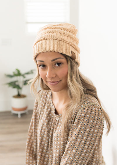 CC Beanie Thick Slouchy Knit Beanie