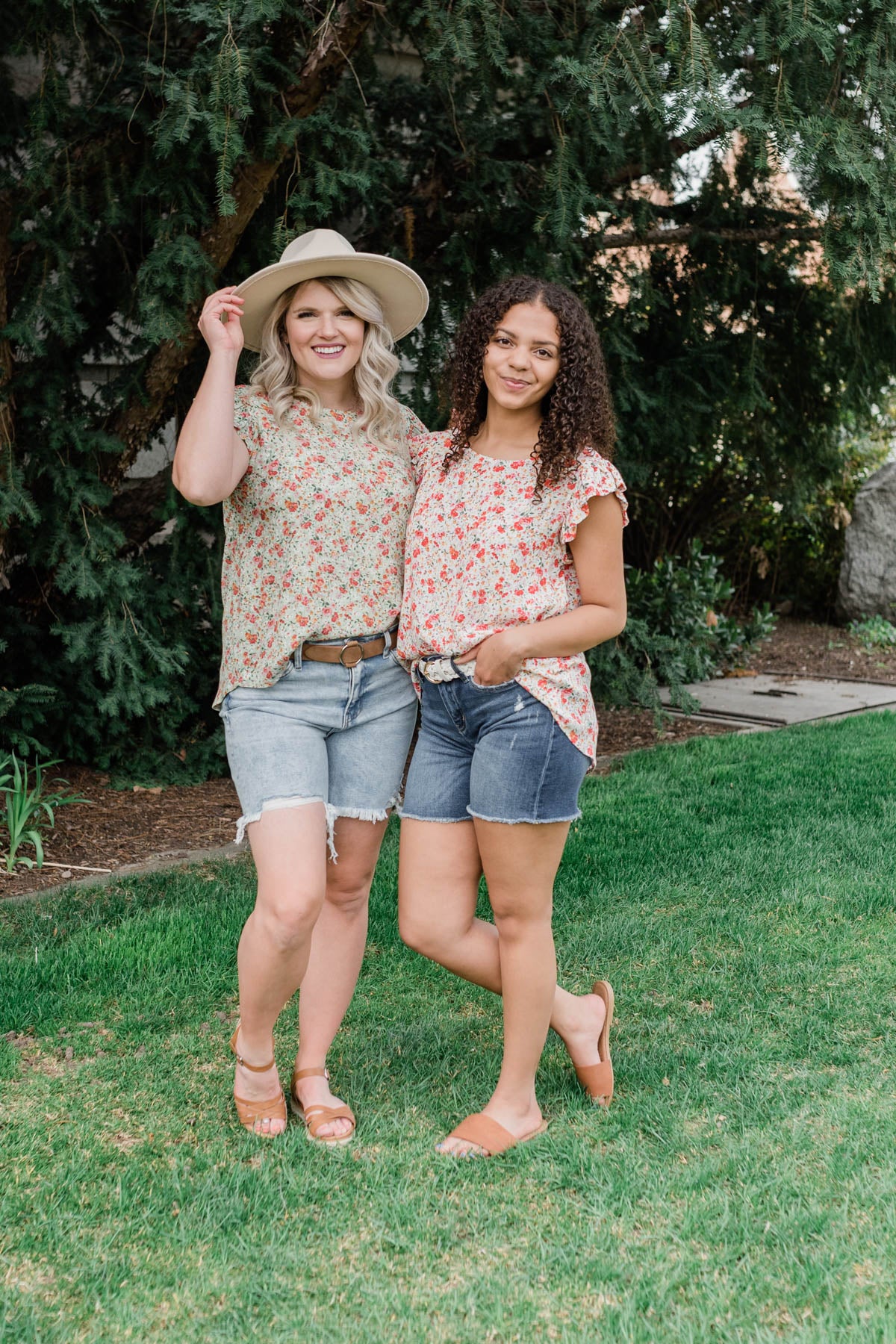 Cheerful Mid Rise Distressed Midi Shorts