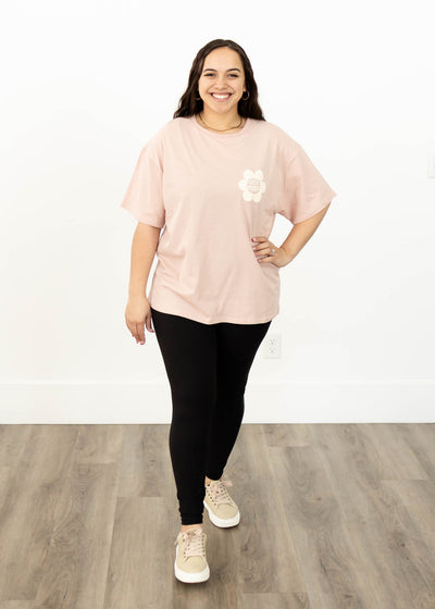 Short sleeve pink top