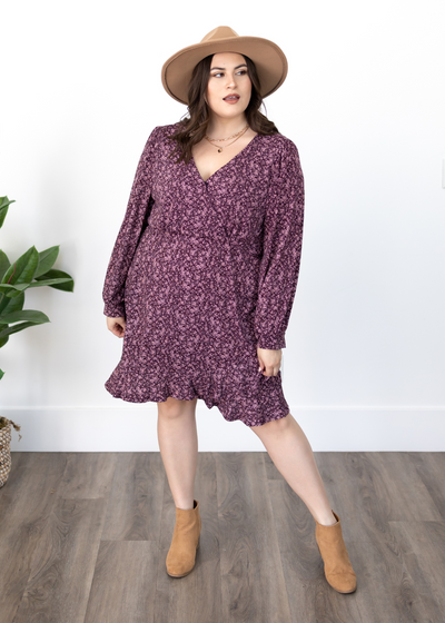 Lorena Plum Floral Dress