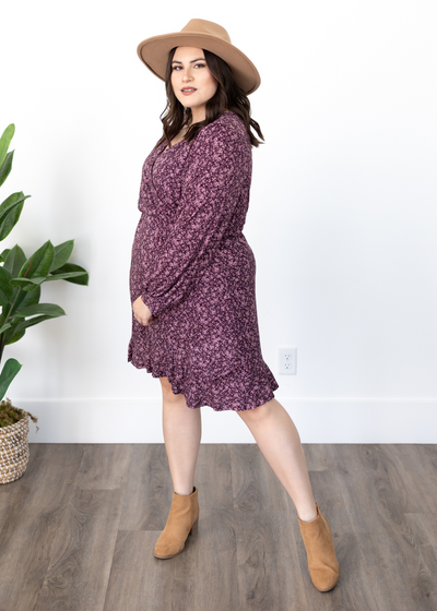 Lorena Plum Floral Dress