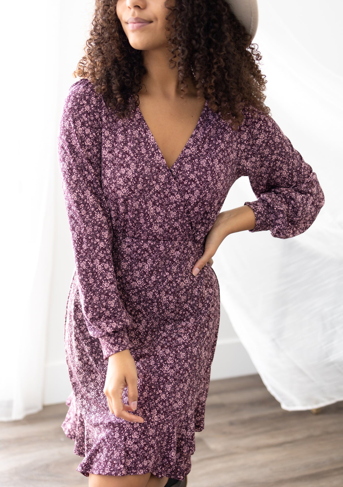 Lorena Plum Floral Dress