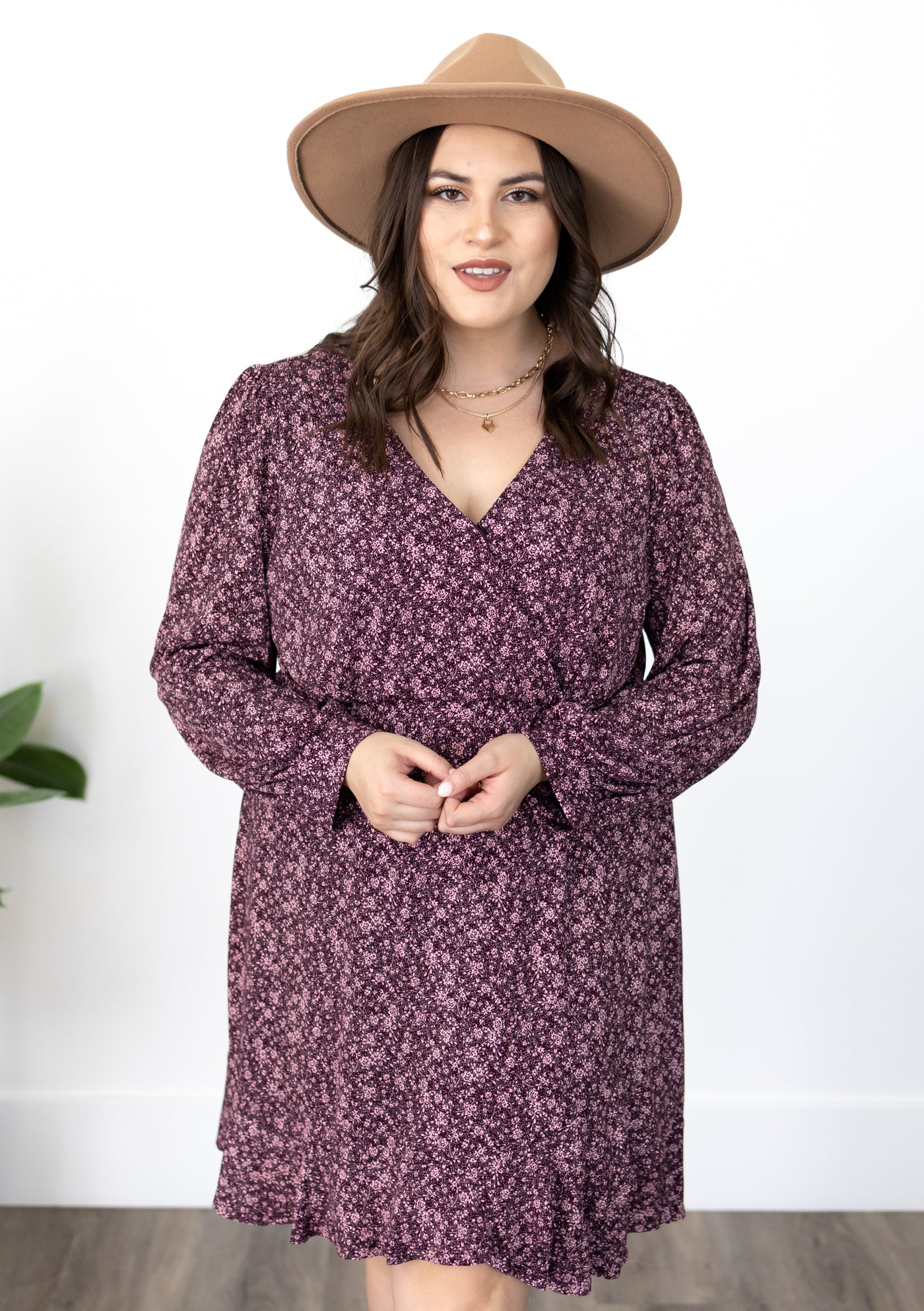 Lorena Plum Floral Dress