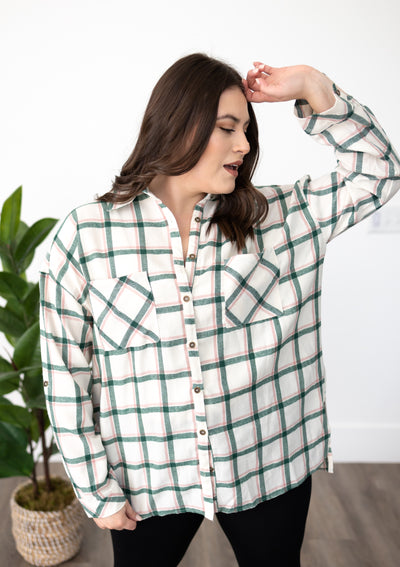 Verity Green Plaid Top