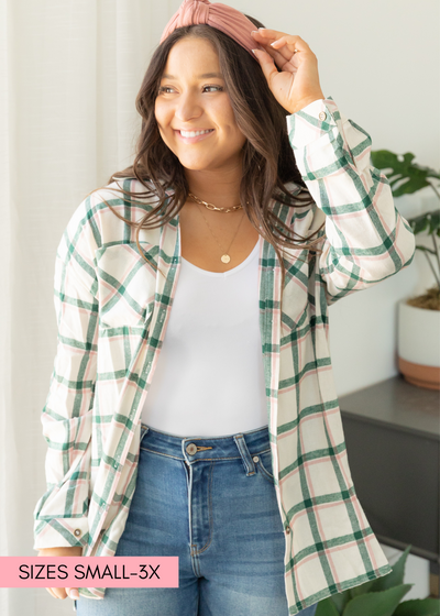 Verity Green Plaid Top